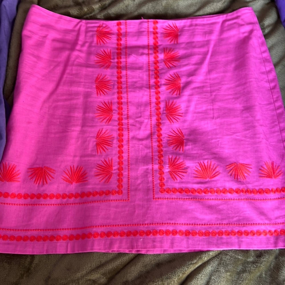 Vintage Boden hot pink embroidered skirt NWOT